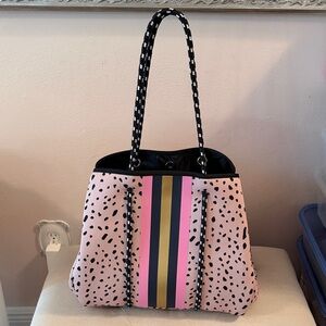 Stylish Pink and Black Tote Bag